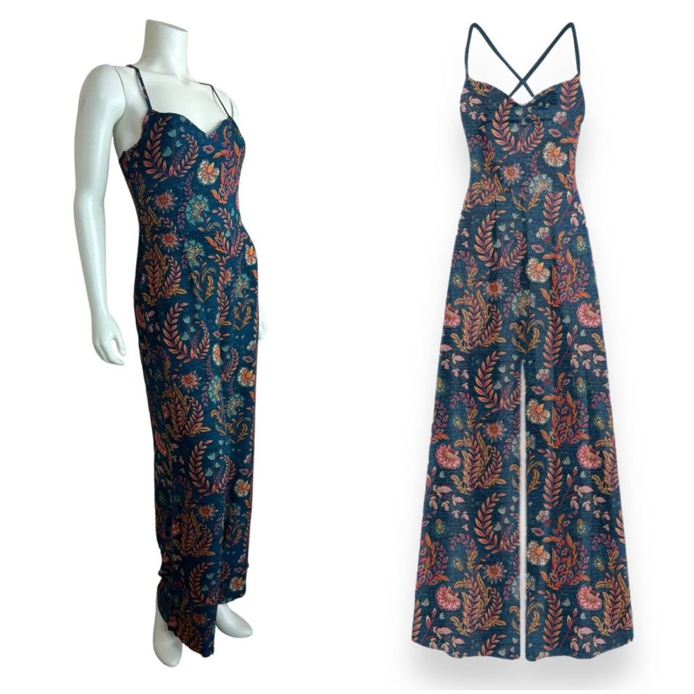 🆕 Averie Halley Cowl Jumpsuit in Antique Vine Floral Print